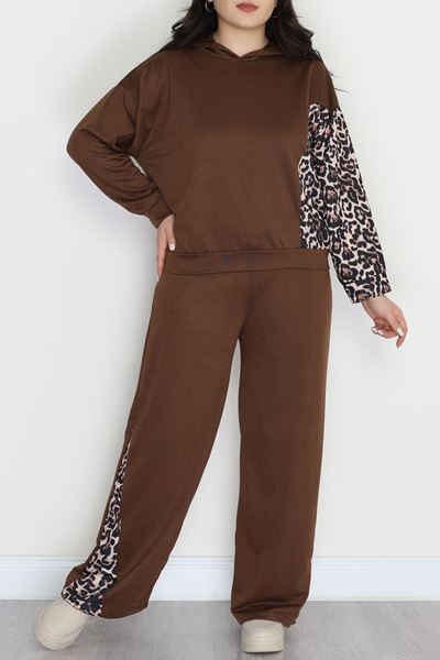 Büyük Beden 2 İplik Eşofman Takımı Kahve - 50962.1005.