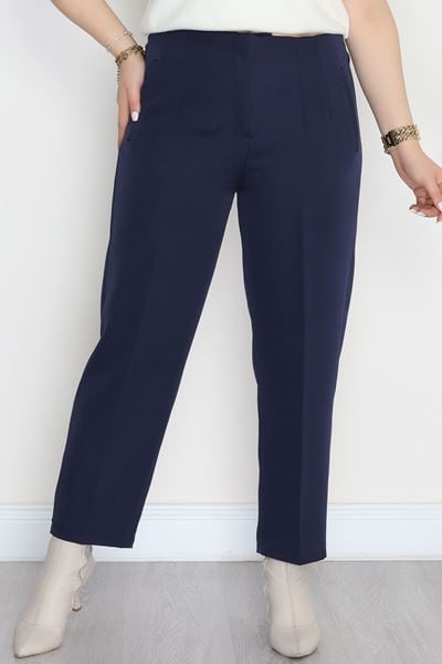 Büyük Beden Double Kumaş Pantolon Lacivert - 90055.1920.