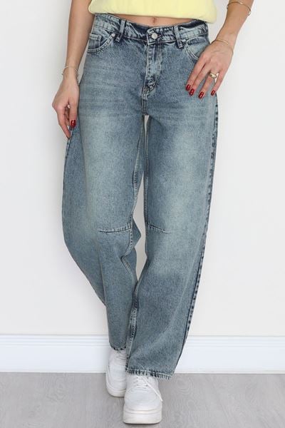 Tokalı Baggy Kot Pantolon Mavitint - 31159.2059.