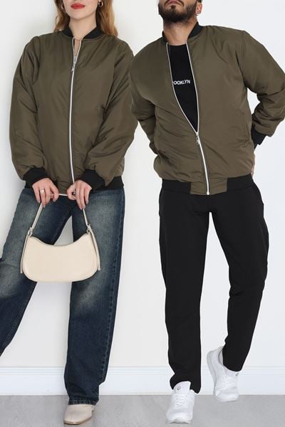 Unisex Bomber Ceket 500Gramhaki - 80863.147.