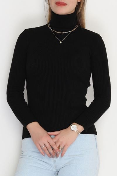 Balıkçı Yaka Triko Siyah - 70807.2052.