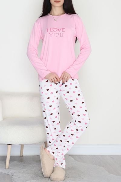 Soft Milan Enjeksiyon Baskılı Pijama Takımı Beyazpembe - 664.1287.