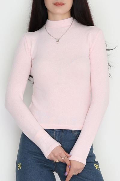 Dik Yaka Yumoş Body Pembe - 50205.1723.