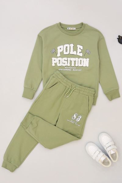 6-9 Yaş Şardonlu Yumoş Kumaş Takım Haki - 2264252.1576.