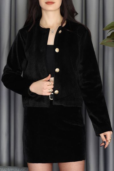 Düğme Detay Premium Fox Ceket Siyah - 42460.308.