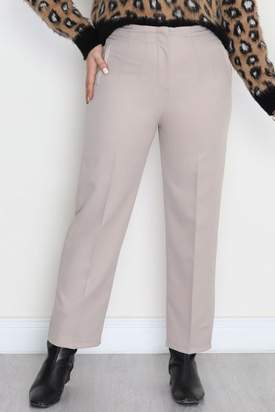 Büyük Beden Zra Pensli Pantolon Vizon - 30753.1920.