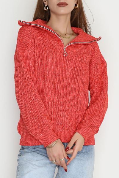 Dik Yaka Triko Kırmızı - 31055.1766.