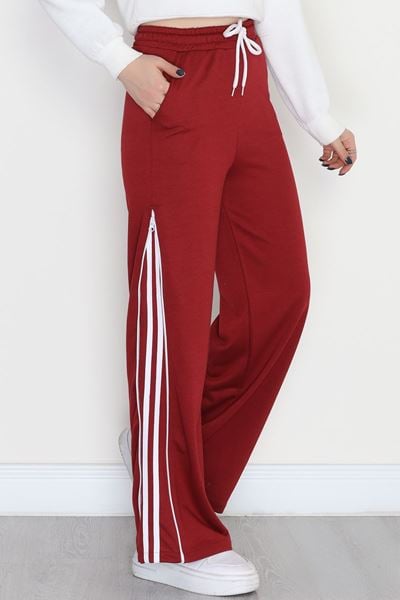 Fermuarlı 2 İplik Eşofman Altı Açıkbordo - 50741.1005.