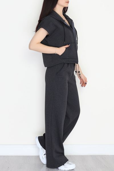 3 İplik Şardonlu Yelekli Takım Antrasit - 42200.1857.