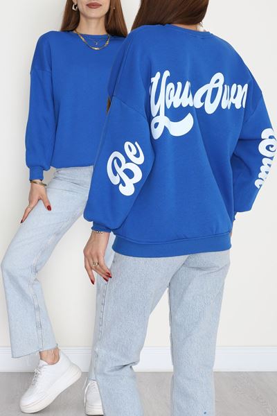 3 İplik Şardonlu Oversize Sweat Saks - 50921.1878.