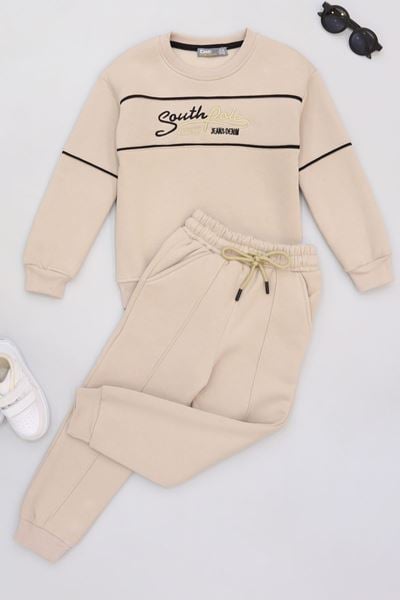 5-12 Yaş 3 İplik Şardonlu Takım Bej - 60220.1867.