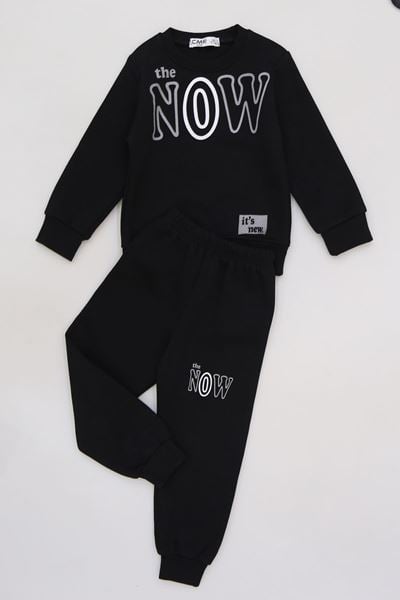 3-7 Yaş 3 İplik Şardonlu Takım Siyah - 50815.1867.