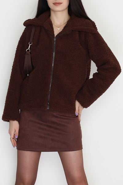 Yakalı Kuzu Mont Kahverengi - 42442.1247.