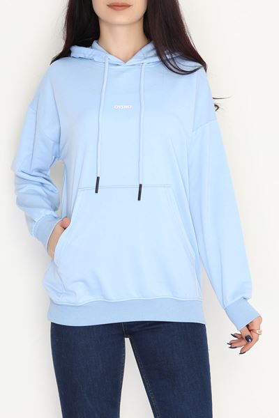 2 İplik Kapşonlu Baskılı Sweatshirt Bebemavi - 31316.1878.