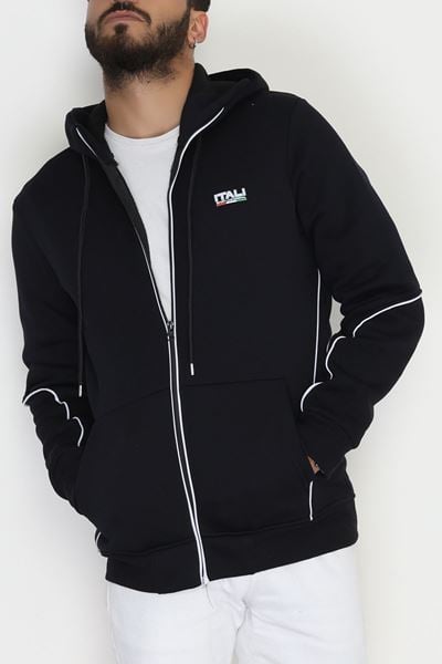 3 İplik Şardonlu Fermuarlı Erkek Sweat Lacivert - 42566.1937.