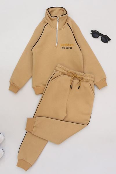 5-12 Yaş 3 İplik Şardonlu Biyeli Takım Sütlükahve - 60200.1867.