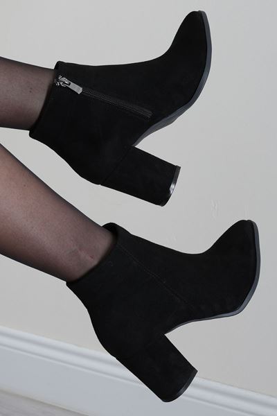 7 Cm Topuklu Bot Süetsiyah - 42446.264.