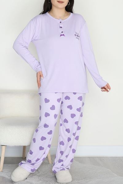Büyük Beden Patlı Pijama Takımı Lilakalp - 258.1287.