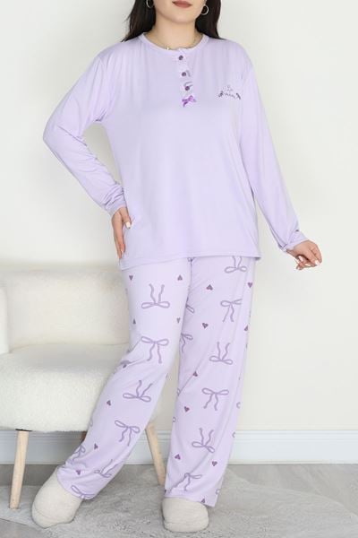 Büyük Beden Patlı Pijama Takımı Lilafiyonk - 258.1287.