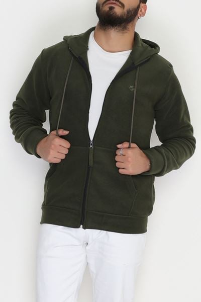 Fermuarlı Polar Erkek Sweat Haki - 42555.1937.