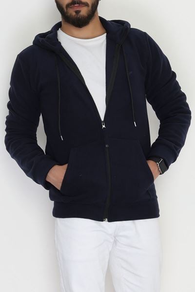 Fermuarlı Polar Erkek Sweat Lacivert - 42555.1937.