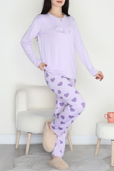 Soft Milan Enjeksiyon Baskılı Pijama Takımı Lilakalp - 664.1287.