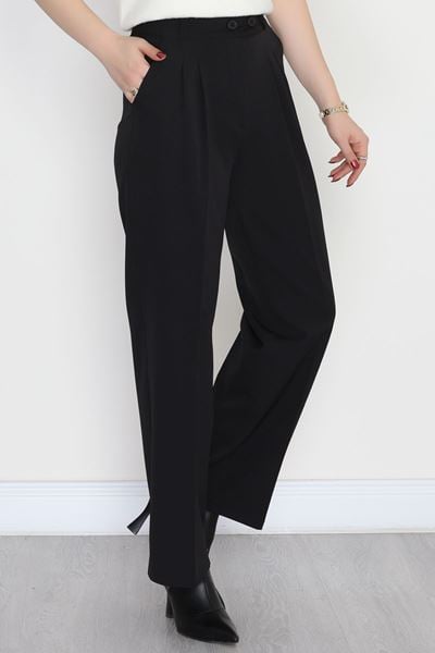 Bel Lastikli Palazzo Pantolon Siyah - 30388.1397.