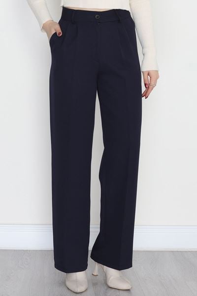 Tek Düğme Palazzo Pantolon Lacivert - 90022.1397.