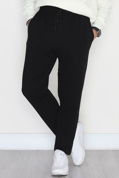 Zra Krep Likralı Paça Lastikli Erkek Eşofman Altı Siyah - 42591.1837.