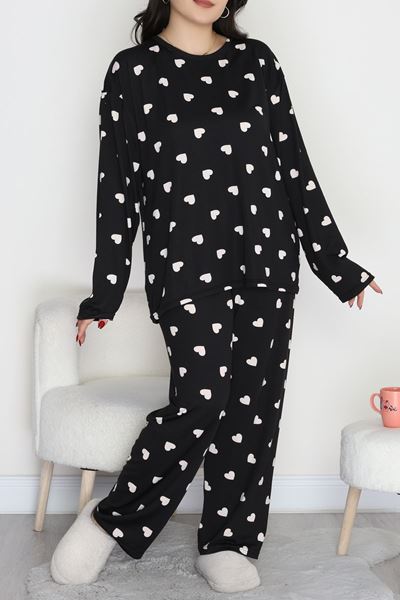 Bisiklet Yaka Battal Takım Siyahbeyaz - 672.1287.