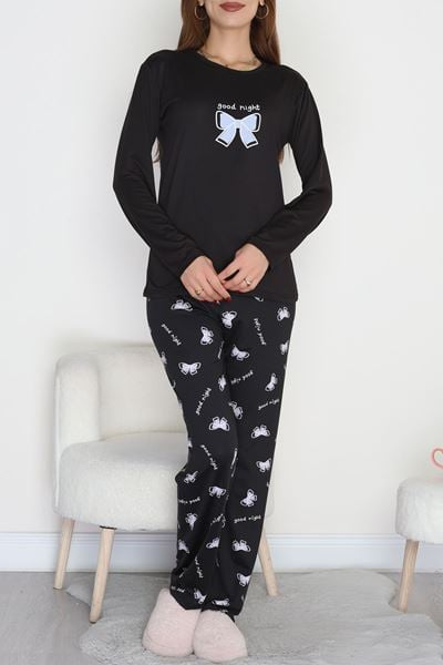 Baskılı Uzun Kol Takım Siyahmavi - 664.1287.