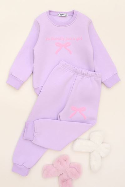 3-7 Yaş 3 İplik Şardonlu İkili Takım Lila - 50905.1867.