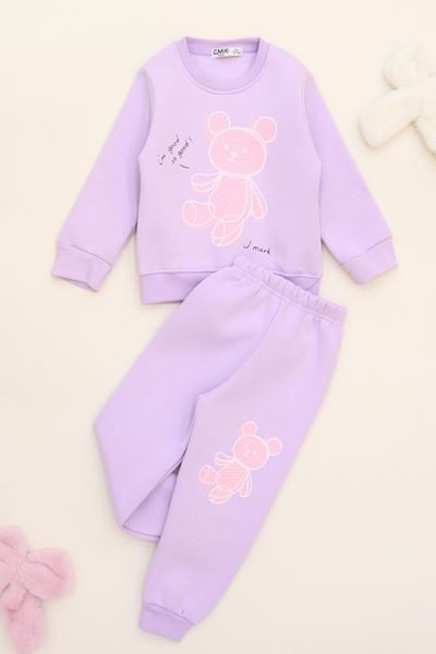 3-7 Yaş 3 İplik Şardonlu İkili Takım Lila - 50900.1867.