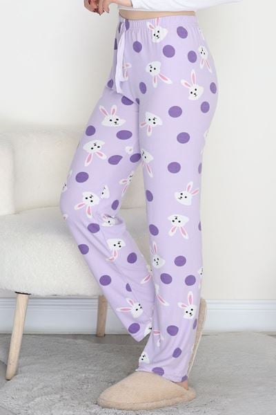 Desenli Süet Pijama Altı Lilatavşan - 103.1287.