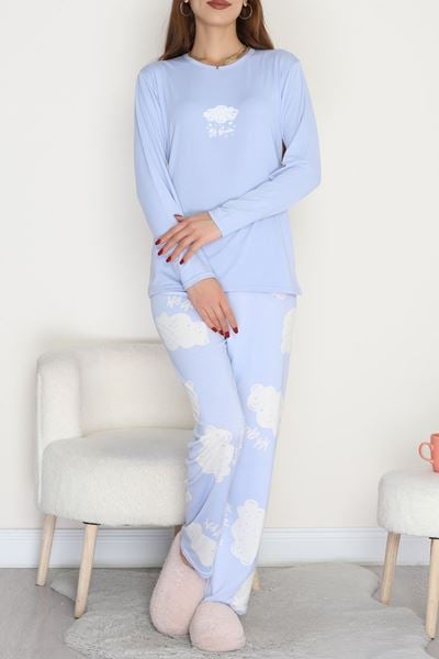 Baskılı Uzun Kol Takım Mavibulut - 664.1287.