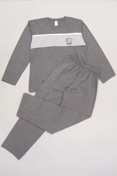 10-16 Yaş Garnili Erkek Çocuk Pijama Takımı Fümegri - 50715.1838.