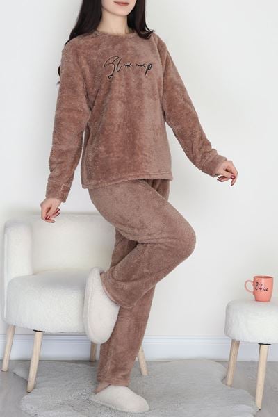 Peluş Polar Pijama Takımı Vizon1 - 50767.1961.