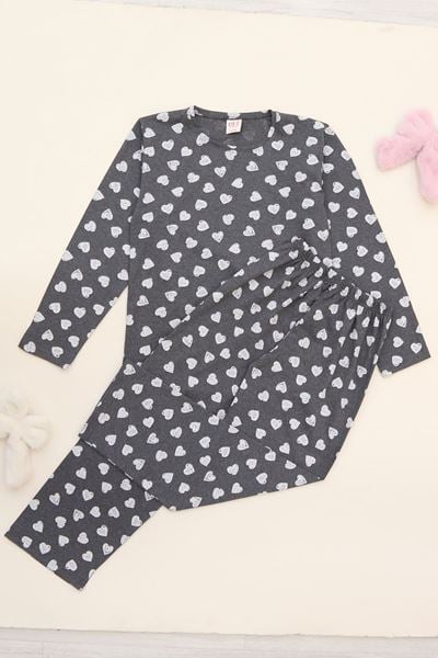 9-14 Yaş Alt Üst Aynı Çocuk Pijama Takımı Fümebeyaz - 50725.1961.