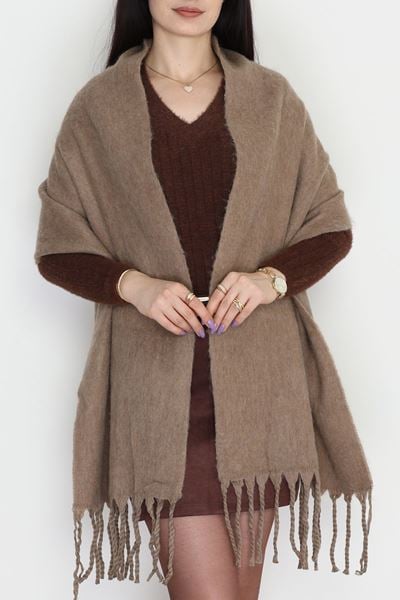 Saçaklı Düz Şal Sütlükahve - 70865.1736.