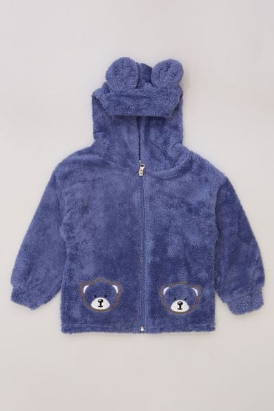 3-7 Yaş Ayı Nakışlı Çocuk Peluş İndigo - 224456.1576.