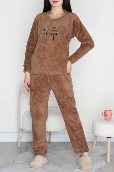 Peluş Polar Pijama Takımı Koyuvizon - 50767.1961.