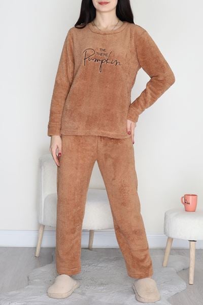 Peluş Polar Pijama Takımı Sütlükahve1 - 50767.1961.