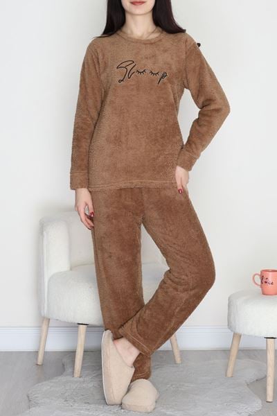 Peluş Polar Pijama Takımı Koyuvizon1 - 50767.1961.