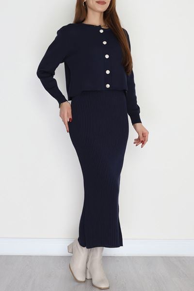 Elbise Ceket Triko Takım Lacivert - 3064.1577.