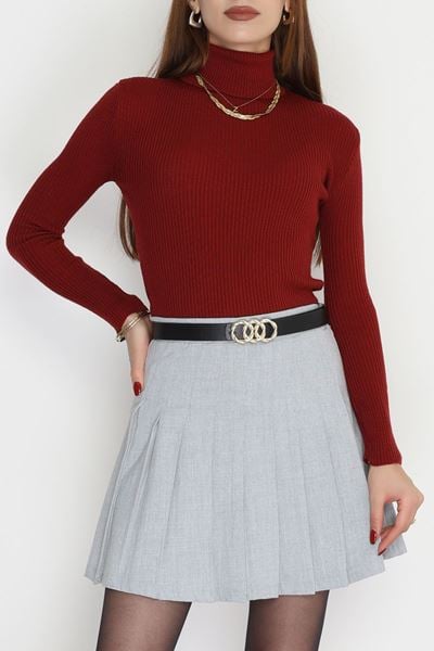 Balıkçı Yaka Triko Bordo - 70807.2052.