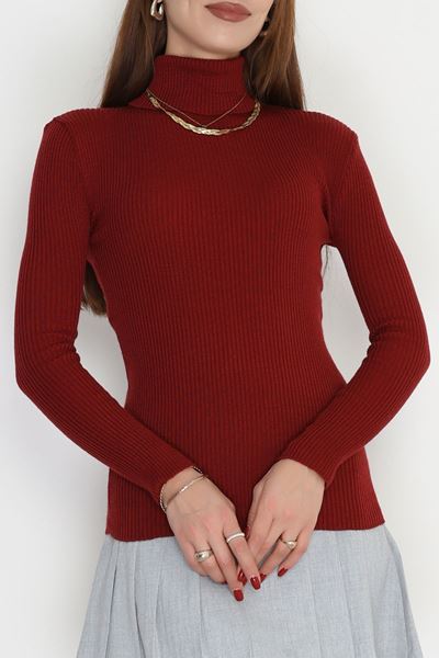 Balıkçı Yaka Triko Bordo - 70807.2052.