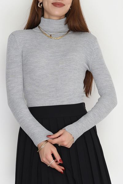 Balıkçı Yaka Triko Gri - 70807.2052.