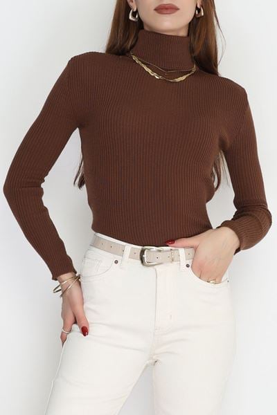 Balıkçı Yaka Triko Kahve - 70807.2052.