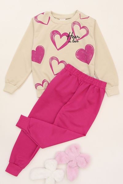 3-8 Yaş 2 İplik İkili Takım Fuşya - 50926.1776.