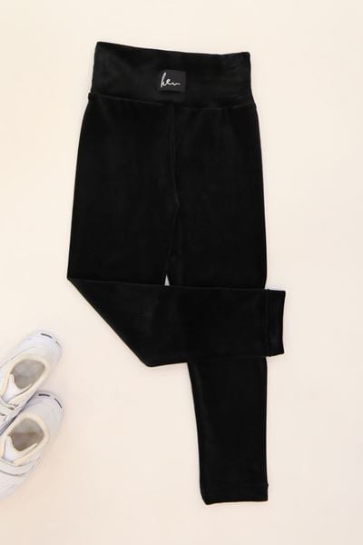 3-12 Yaş Kadife Tayt Siyah - 50866.1780.